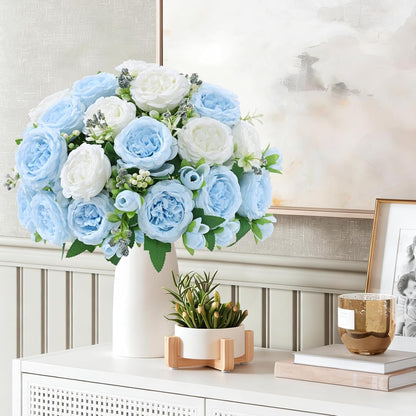 MARTINE MALL 2 Packs Peonies Artificial Flowers, Light Pink Artificial Peonies, Silk Peonies Flowers Fake Peonies Artificial Flowers Peonies Bouquet for Centerpiece Table Wedding Party Home Decor