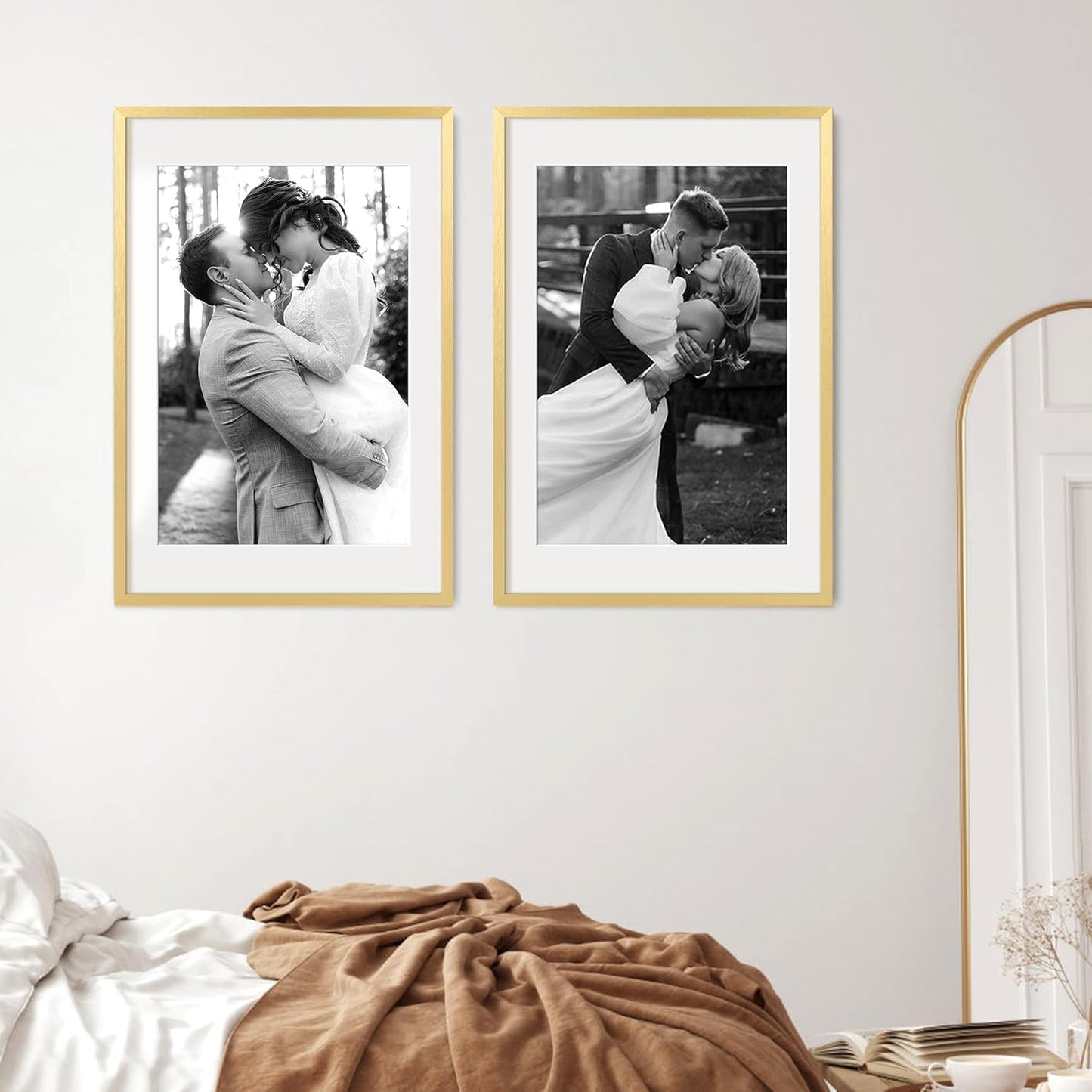 upsimples 8x10 Picture Frame, Display Pictures 5x7 with Mat or 8x10 Without Mat, Wall Hanging Photo Frame, Black, 1 Pack - Colors A