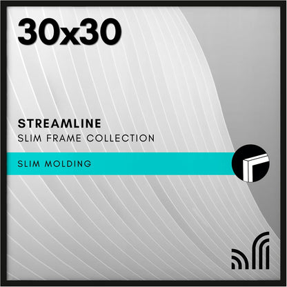 Americanflat 24x36 Poster Frame with Polished Plexiglass - Streamline Collection - Thin Border Picture Frame for Wall Display - Hanging Hardware Included - Black - Colors C