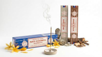 Satya Sai Baba Nag Champa Agarbatti, 250gms Hand Rolled Fine Quality Incense Sticks for Purification, Relaxation, Positivity, Yoga, Meditation