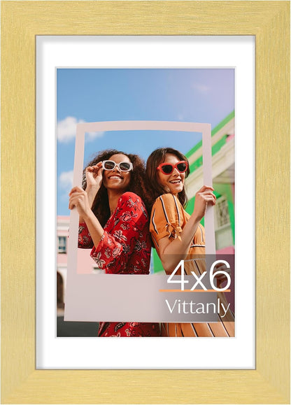 Vittanly 11x14 Picture Frame, Display Pictures 8x10 with Mat or 11x14 without Mat, Photo Frame for Wall Mounting, Black, 1 Pack - Colors A