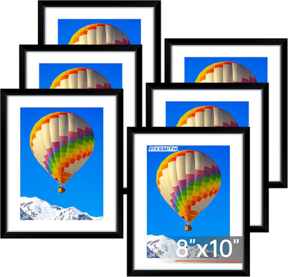 FIXSMITH 10 Pack Picture Frames Collage Wall Decor for Mounting or Tabletop Display, Gallery Wall Frame Set with Two 8x10 Black Frames, Four 5x7 Frames and Four 4x6 Frames, Multi-Pack Photo Frame Set