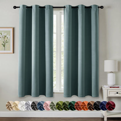 MIULEE Blackout Curtains for Bedroom Living Room 2 Panels, Thermal Insulated Room Darkening Drapes Grommet Noise Reducing Light Blocking Window Treatments 63 Inches Long 40x63 Inch Black - Colors B