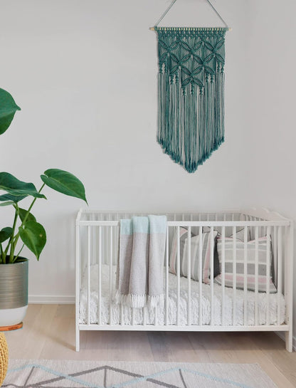Handmade Cotton Home Decor Macrame Wall Hanging Navy