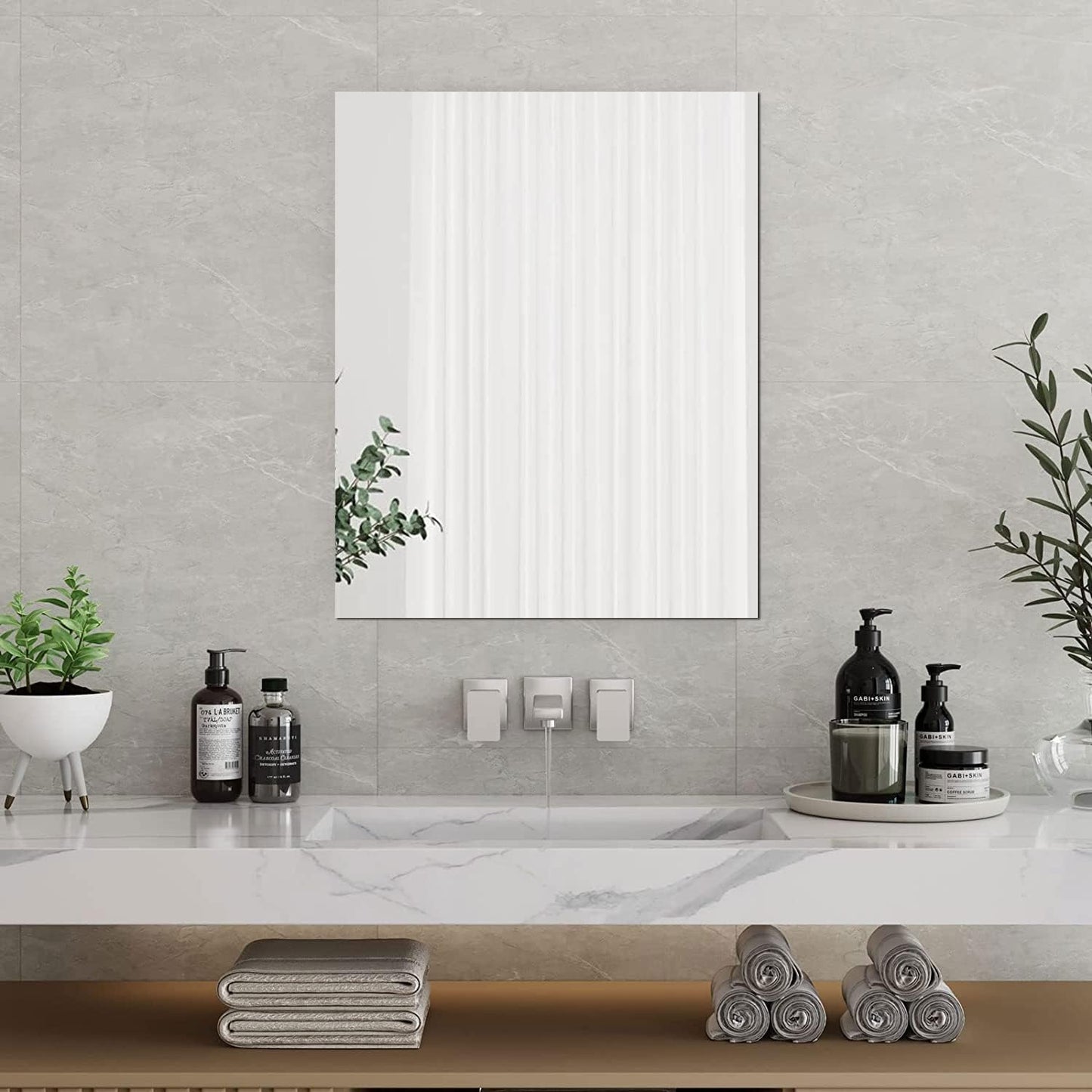 12'' Round Wall Mirror Tiles High Clear Reflecticon Self Adhesive Acrylic Mirror Sheets Circle Stickers for Bathroom, Bedroom, Door, Home Decor