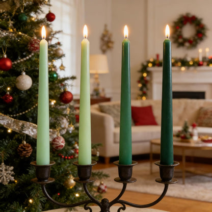 12-Pack Earth Tone Taper Candles, 10 Inch Unscented Dripless Candlesticks, Long-Lasting Burn Time of 7-8 Hours, Perfect for Fall Harvest Halloween Thanksgiving Dinners Parties and Home Décor