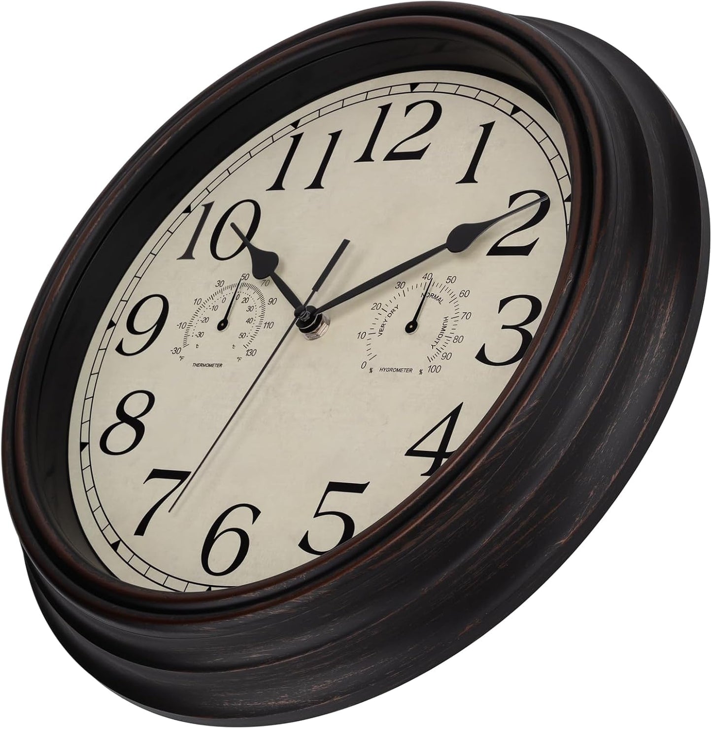 Foxtop Retro Silent Non-Ticking Round Classic Clock Quartz Decorative Battery Operated Wall Clock for Living Room Kitchen Home Office 12 Inch (Bronze)