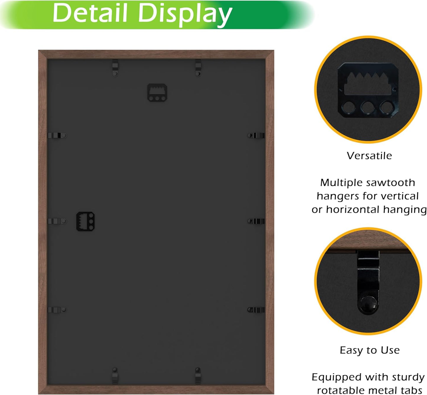 FrameWorks 11” x 14” Dark Oak Wooden Shadow Box Frame – Display Case with Soft Felt Back, Memory Box with Tempered Glass, Display Box with Elegant White Ball Push Pins, Wooden Flower Box