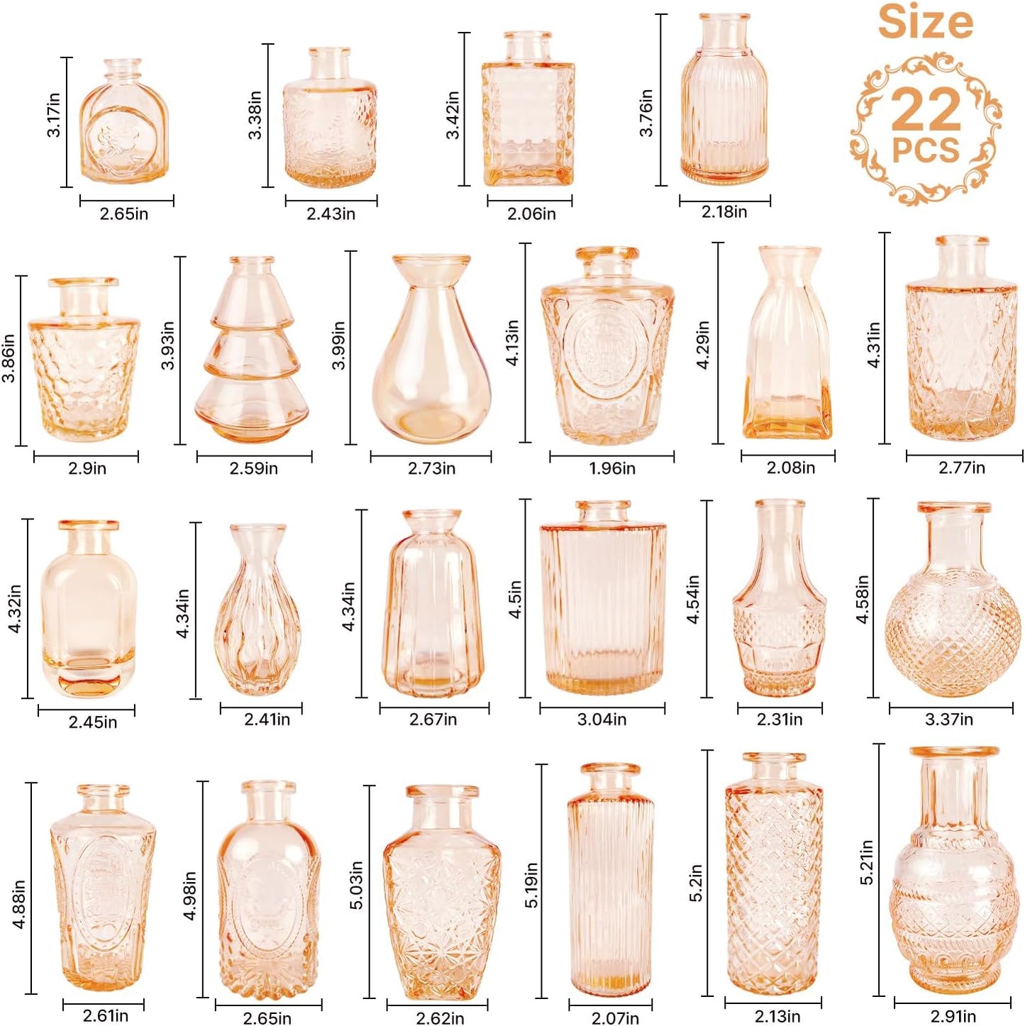 Clear Glass Bud Vase Set of 12 Pcs,Small Bud Vases in Bulk,Glass Crystal Flower Vases Table Centerpieces for Party Event Wedding Decor Baby Shower Decorations (Clear, 12 Pcs)