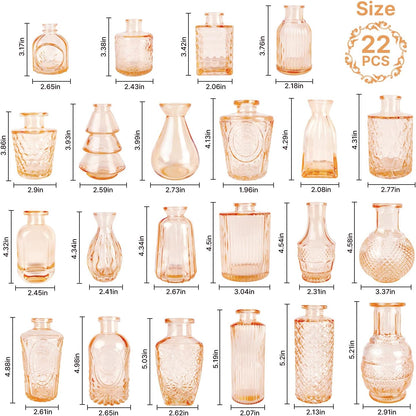 Clear Glass Bud Vase Set of 12 Pcs,Small Bud Vases in Bulk,Glass Crystal Flower Vases Table Centerpieces for Party Event Wedding Decor Baby Shower Decorations (Clear, 12 Pcs)
