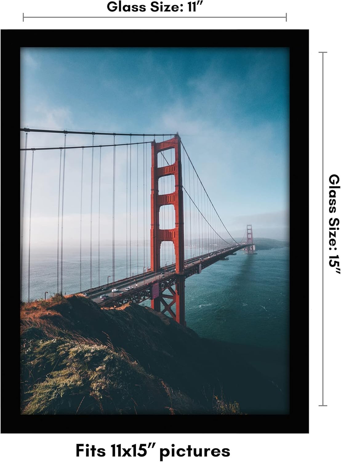 Americanflat 12x18 Poster Frame with Shatter-Resistant Glass - Signature Collection - Gallery-Style Frames Made of Engineered Wood - Photo Frame for Wall Display - Black - Colors A