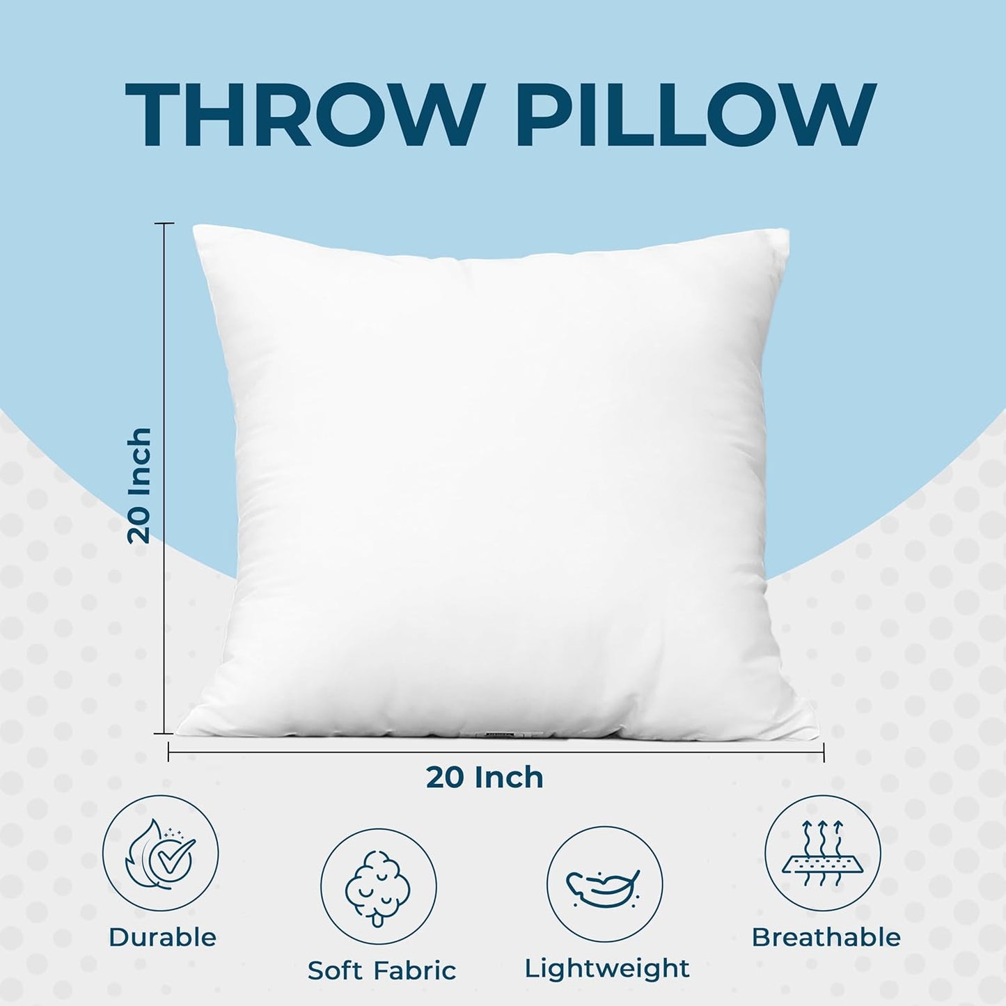 Utopia Bedding Throw Pillows (Set of 4, White) – 18 x 18 Inches Down Alternative Pillows for Bed, Sofa, and Couch - Fluffy Decorative Stuffer Pillow for Indoors & Outdoors