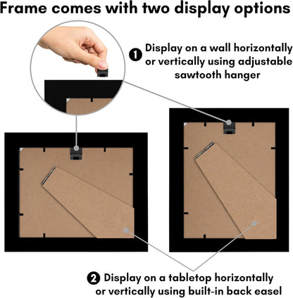 Americanflat 12x18 Poster Frame with Shatter-Resistant Glass - Signature Collection - Gallery-Style Frames Made of Engineered Wood - Photo Frame for Wall Display - Black - Colors B