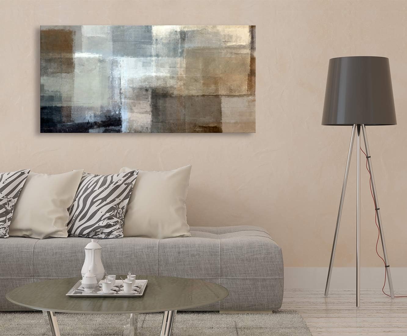 Baisuart S02250 Canvas Prints Wall Art Beach Sunset Ocean Waves Nature Pictures Stretched Canvas Wooden Framed for living Room Bedroom and Office