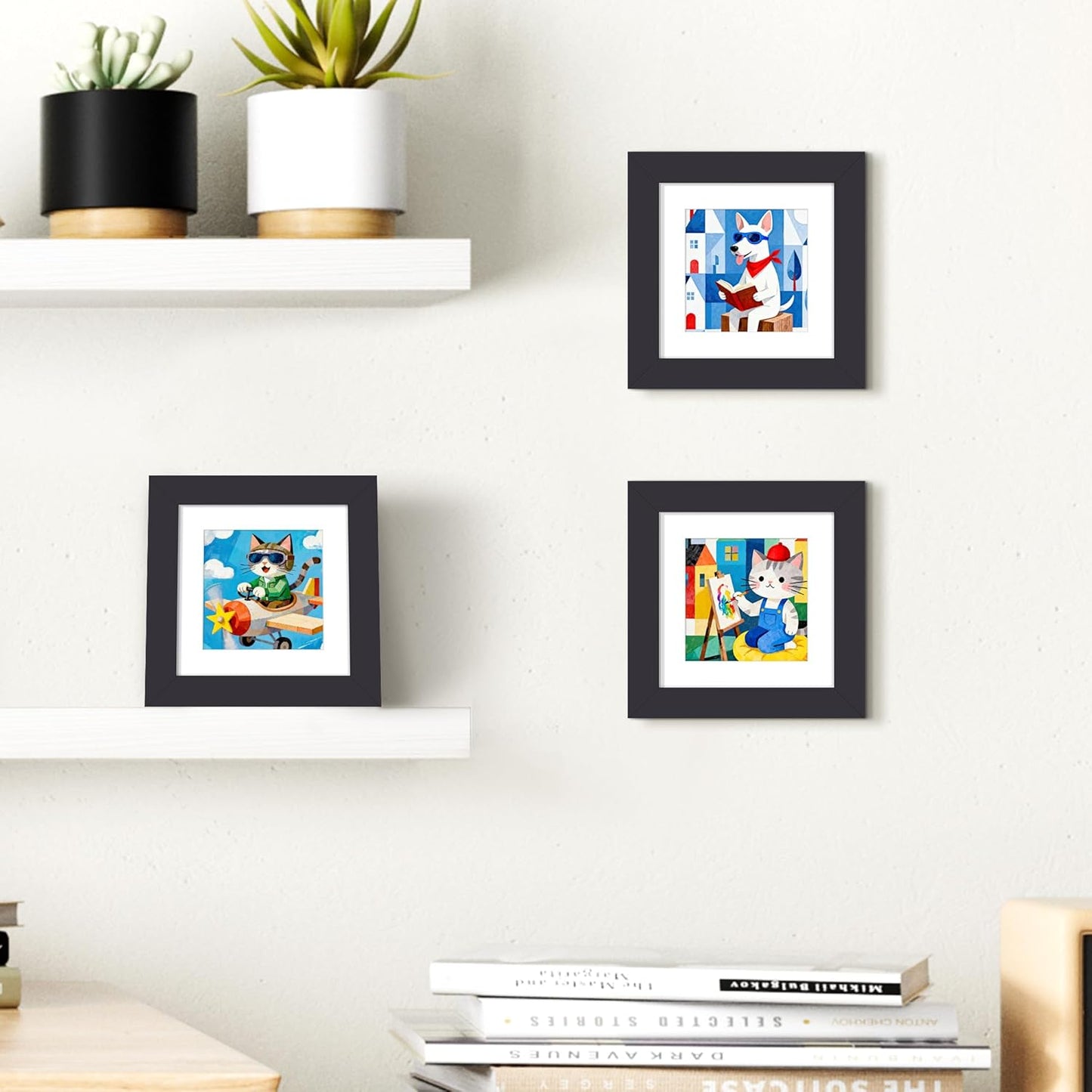 upsimples 8x10 Picture Frame, Display Pictures 5x7 with Mat or 8x10 Without Mat, Wall Hanging Photo Frame, Black, 1 Pack - Colors A