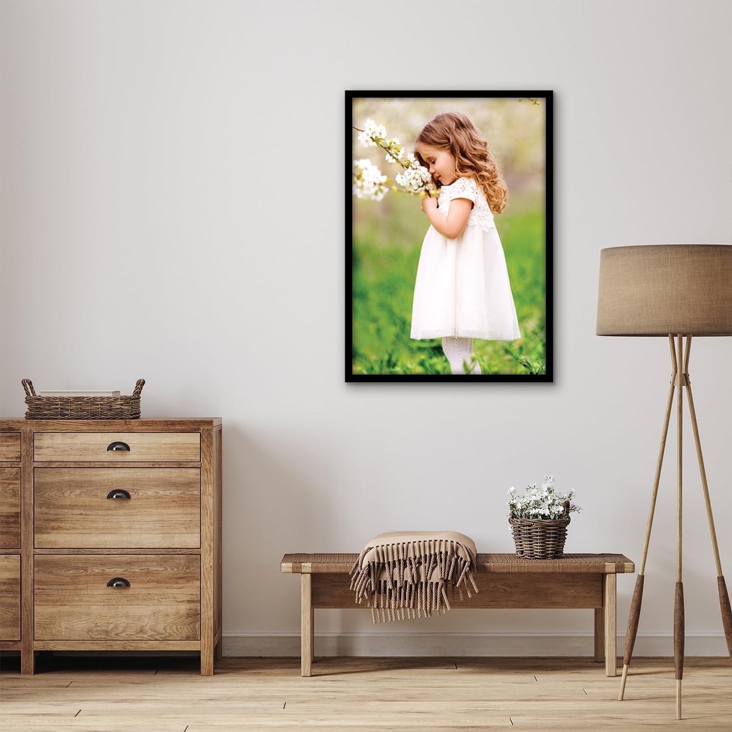 Americanflat 24x36 Poster Frame with Polished Plexiglass - Streamline Collection - Thin Border Picture Frame for Wall Display - Hanging Hardware Included - Black - Colors C