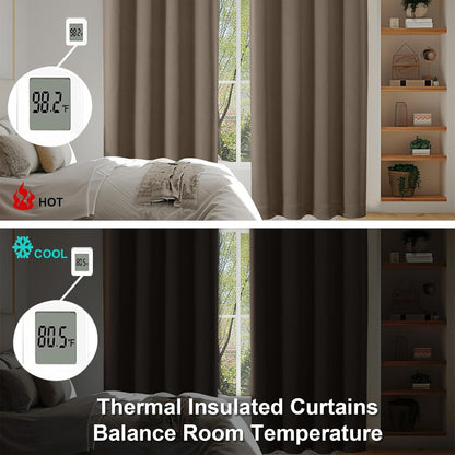 Simplebrand Ava Sage Green Blackout Curtains for Bedroom 63 Inch Length 2 Panels Set, Solid Thermal Insulated Energy Saving Rod Pocket Window Treatment Curtains Blackout Drapes, W40 x L63 Inch, Sage - Colors B