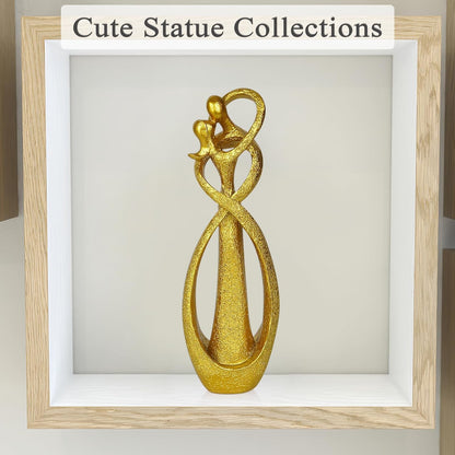 Trycooling Kissing Lovers Statue Abstract Sculpture Resin Statues for Home Decor Modern Home Office Desktop Shelf Bookshelf Decor (Sandstone, Small)