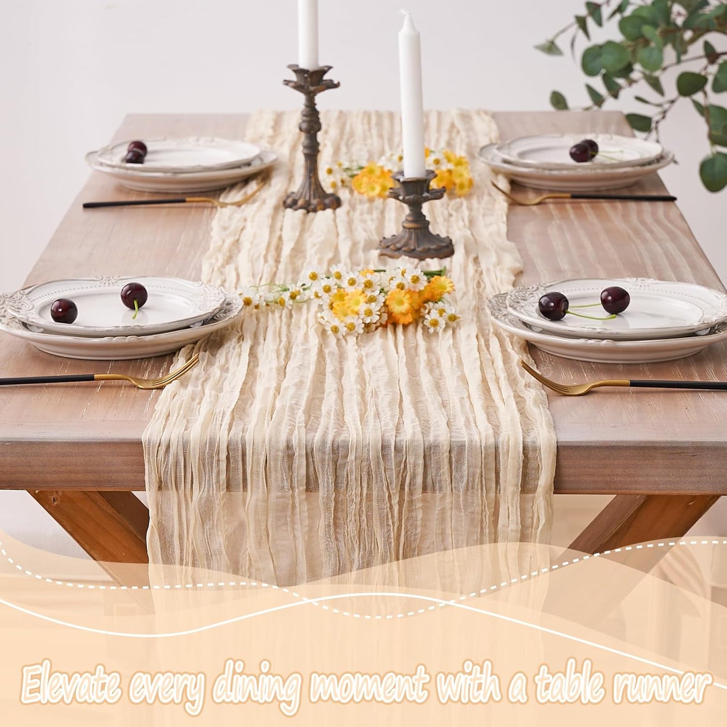 2pcs Cheesecloth Table Runner 120 Inches Pink Boho Gauze Cheese Cloth Runner 10FT Rustic Sheer Fall Table Runners for Thanksgiving Baby Shower Party Holiday Wedding Decoration