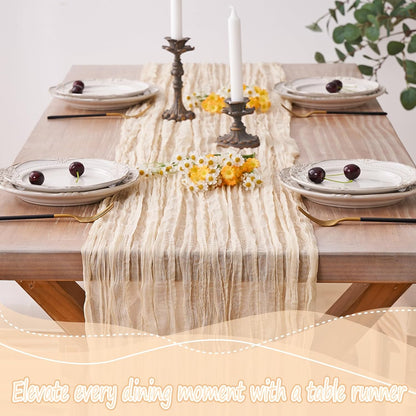 2pcs Cheesecloth Table Runner 120 Inches Pink Boho Gauze Cheese Cloth Runner 10FT Rustic Sheer Fall Table Runners for Thanksgiving Baby Shower Party Holiday Wedding Decoration