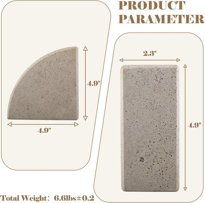 Karibiber Travertine Bookends for Heavy Books, Marble Decorative Bookends for Shelves, Heavy-Duty Stone Book Ends for Hardback Book & Cookbooks, Unique Book Stopper & Holder, Travertino Italy