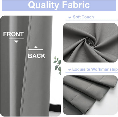 Simplebrand Ava Sage Green Blackout Curtains for Bedroom 63 Inch Length 2 Panels Set, Solid Thermal Insulated Energy Saving Rod Pocket Window Treatment Curtains Blackout Drapes, W40 x L63 Inch, Sage - Colors B