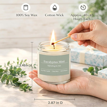 6 Pack Scented Candles Gift Set, Long Lasting Aromatherapy Candles for Home, 37.8 oz 300 Hour Burn, Lavender Jasmine Vanilla Sage Sandalwood Rose Eucalyptus Mint, Gifts for Women