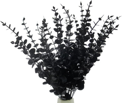 Tinsow 5 Pcs Real Touch Leaf Artificial Eucalyptus Stem Faux Eucalyptuses Wedding Bouquet Centerpiece Home Decor (Green)