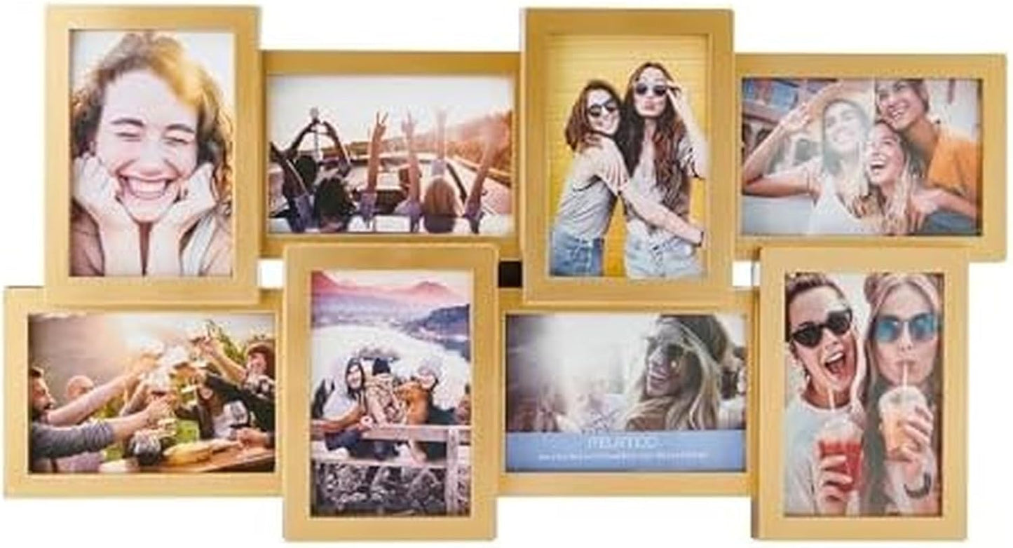 MELANNCO Collage Picture Frame for Wall, Holds 12 Photos - Six 4x6 and Six 6x4 Images, 18x23 Inch Black Plastic Frame, Hang Horizontal or Vertical, Gallery Wall Decor