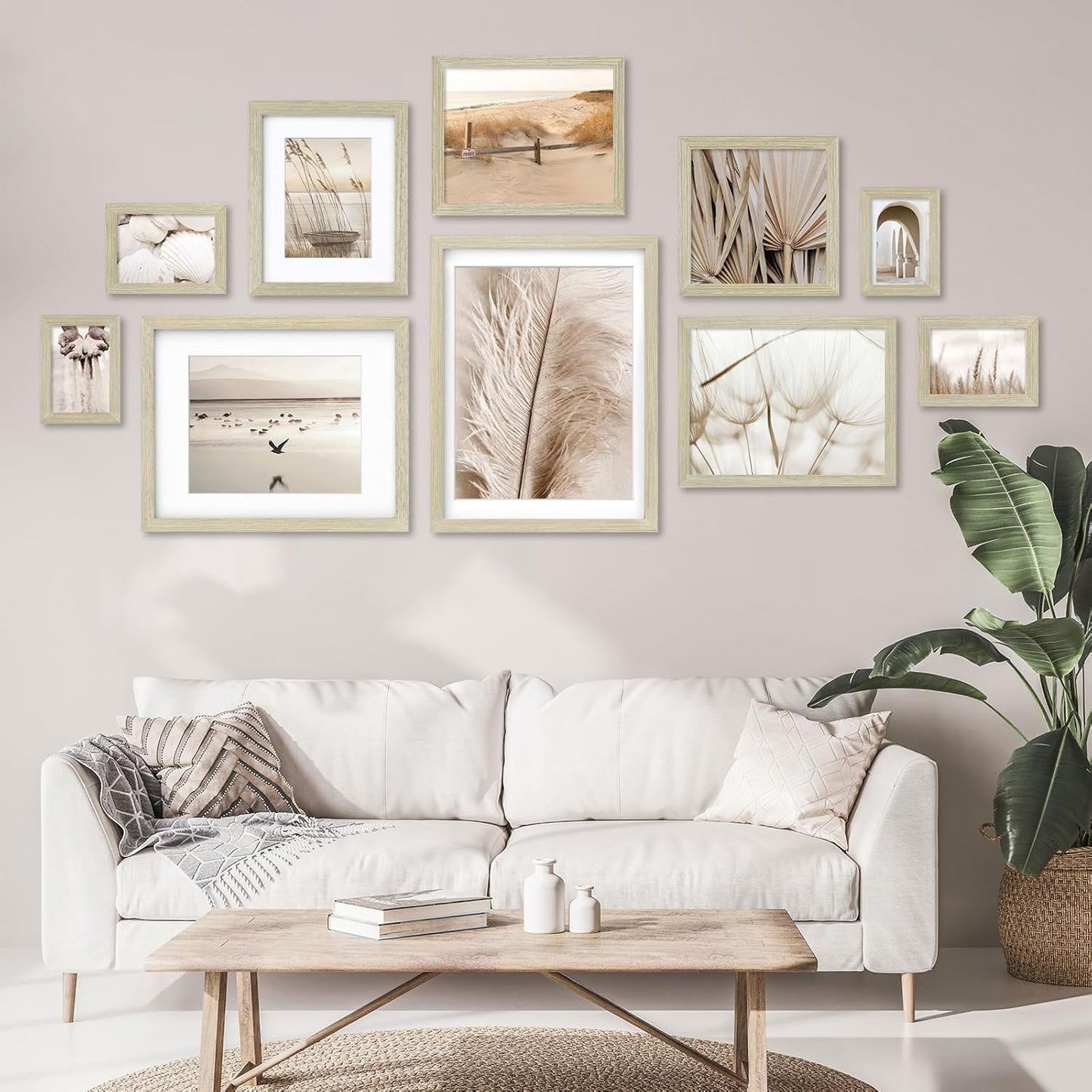 Egofine 8x10 Picture Frames Set of 4, Made of Solid Wood Covered by Plexiglass 4x6 and 5x7 with Mat or 8x10 without Mat, for Table Top Display and Wall Mounting Photo Frame Black