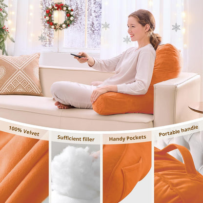 Sasttie Reading Pillows for Sitting in Bed Adult, Back Pillow Bed Sitting Up, Back-Rest Support Cushion for Sit Up on Couch, Sofa, and Floor, Dorm Essentials, Oeko-Tex Certified, Dark Grey