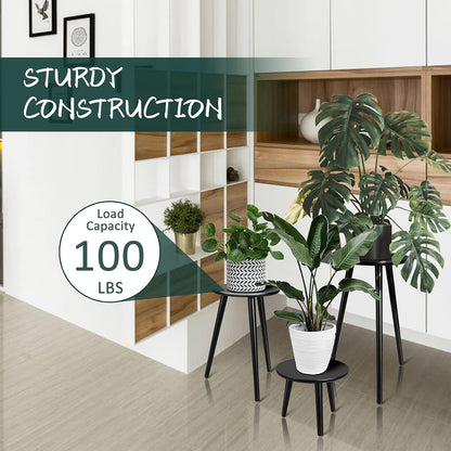 Uneedem Wood Mid Century Plant Stand for Indoor Plants, Modern Table, Tall Holder for Flower Pots, Small Round Side/End Table(A2 White, High: 16.5")