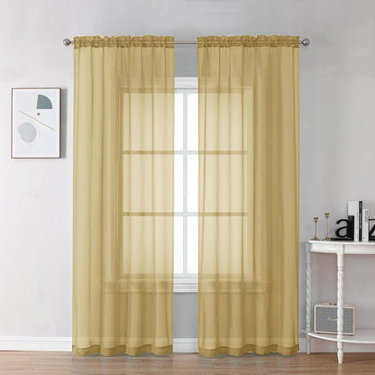 Chyhomenyc Sheer White Valances for Windows 2 Pack, Small Window Curtains for Living Room Bathroom Cafe Laundry Basement, Modern Top Dual Rod Pocket Voile Curtain, 42W x 14L inches, White - Colors C