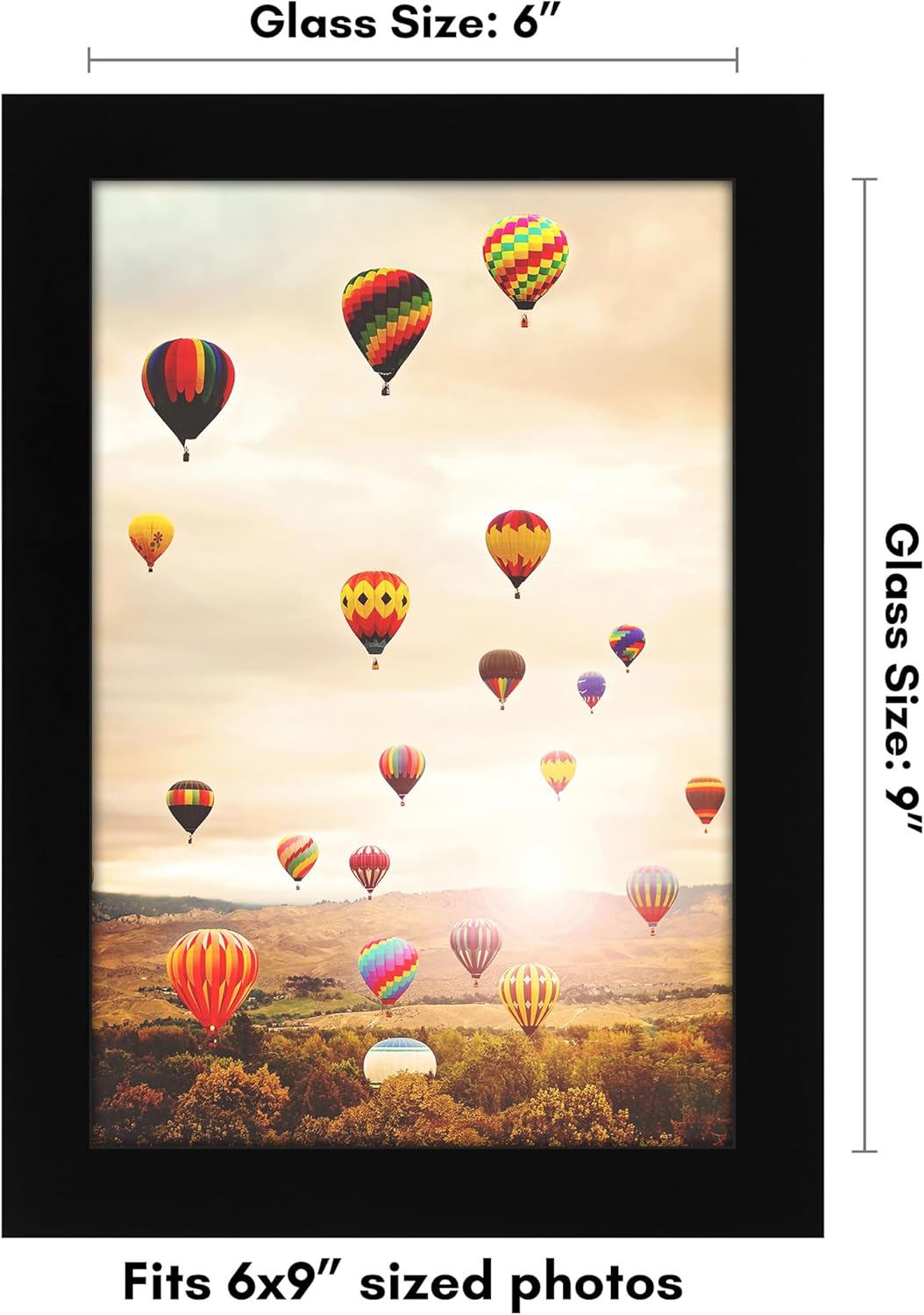 Americanflat 12x18 Poster Frame with Shatter-Resistant Glass - Signature Collection - Gallery-Style Frames Made of Engineered Wood - Photo Frame for Wall Display - Black - Colors B