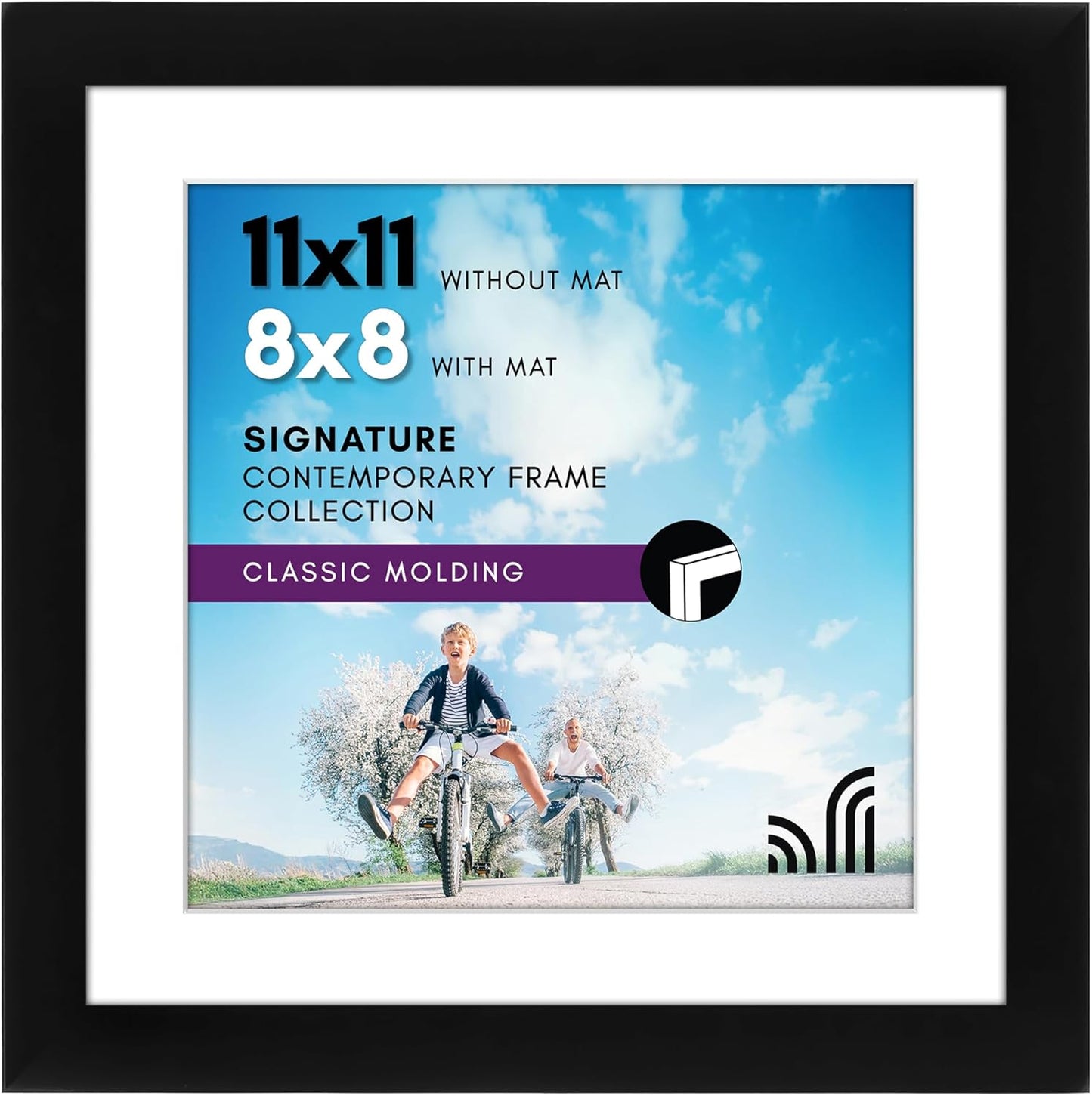 Americanflat 8x10 Picture Frame with Shatter-Resistant Glass - Use as 5x7 Frame with Mat or Display 8x10 Photo Without Mat - Signature Collection - Picture Frames for Tabletop and Wall Display - Black
