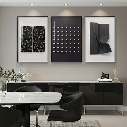 Framed Modern Luxury Gold Wall Art, Set of 3 Piece Contemporary Paintings Artwork for Walls, Golden Prints Pictures with Gold Frame, Wall Decor for Living Room, Hallway, Bedroom, Office 16x24 Inch