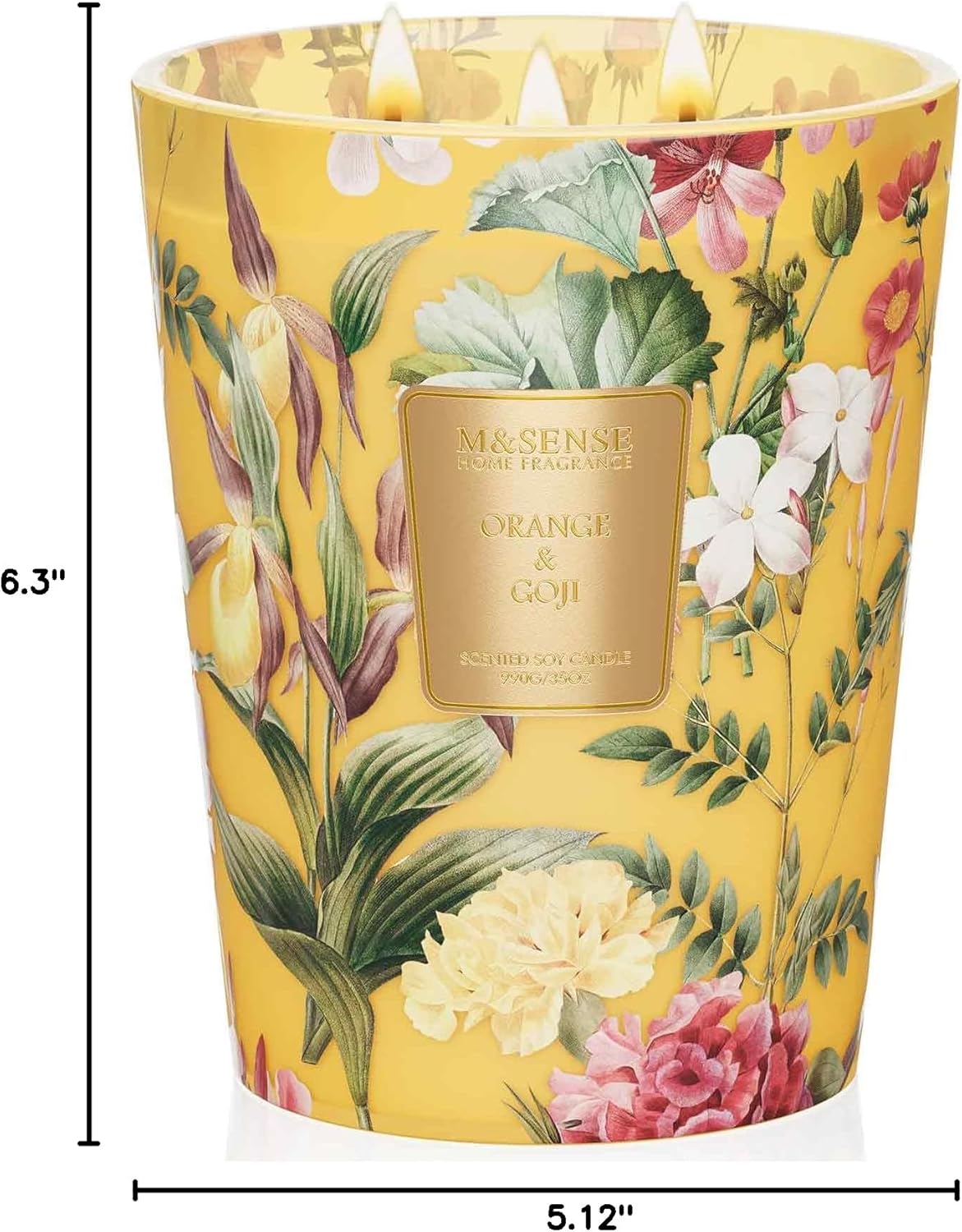 M&SENSE Jasmine Candles Highly Scented 3 Wick 35oz 150 Hours Burn Extra Large Jar Candles for Women, Natural Soy Wax Aromatherapy Candle for Stress Relief, Meditation, Yoga, Spa - Colors B