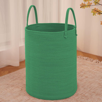 JMvicyroam Large Woven Laundry Basket Hamper,60L Cotton Rope Storage Bin for Blankets,Toys and Clothes,Decorative Tall Nursery Hamper for Living Room,Baby Nursery,Bathroom and Bedroom,Brown