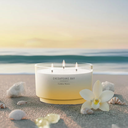 Chesapeake Bay, 11oz Marine Drift Scented Candle, Mood Evoking Fragrance, Textured Sea Glass-Inspired Jar, Premium Soy Blend Wax with Essential Oils, Coastal Fragrance for Home Décor or Gifting
