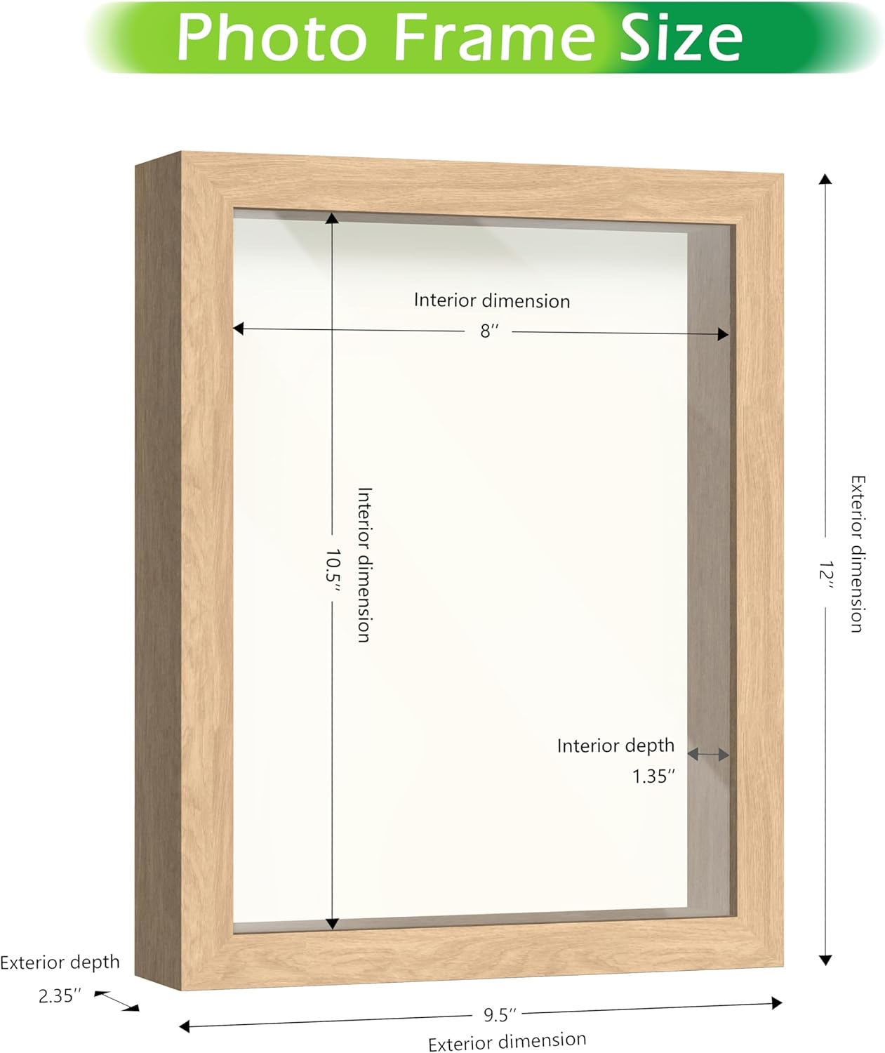 FrameWorks 11” x 14” Dark Oak Wooden Shadow Box Frame – Display Case with Soft Felt Back, Memory Box with Tempered Glass, Display Box with Elegant White Ball Push Pins, Wooden Flower Box