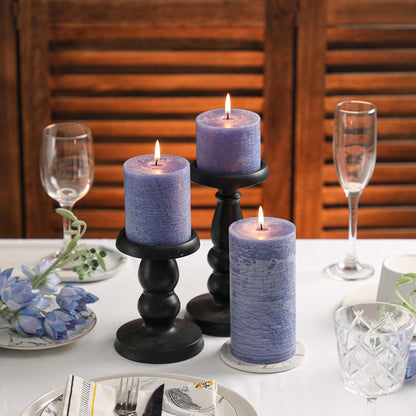 3x6 Inch Sage Green Pillar Candles Set of 3 - Unscented Spring, Long Clean Burning, Large Smokeless Dripless for Home Decor, Dinner Table, Bathroom, Rustic Decor