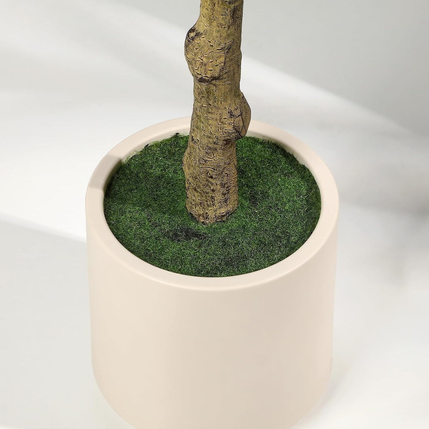 Alupssuc 6FT Artificial Olive Trees, Faux Silk Plant with Lively Artificial Trunk and Lifelike Fruits, Indoor Fake Potted Tree with White Planter for Modern Home Office Living Room Decor