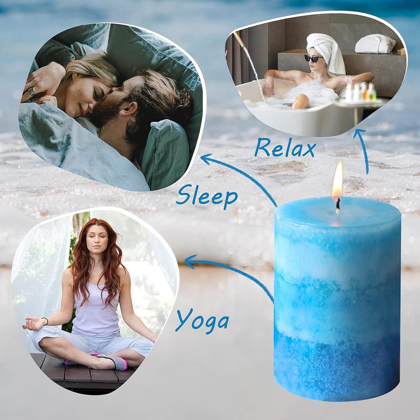 Pillar Candles Vanilla Cupcake Scented Immeiscent Aromatherapy Candle 50+ Hours Clean Burning Long Lasting Mottled Layered Candles for Home Scented SPA Restaurant Set of 3