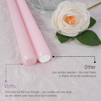 Viyffo Taper Candles, 12 Inch, 12 Pack, Brown – Unscented, Smokeless Design, Up to 8-Hour Burn – Tall Candlesticks for Table Decor, Weddings & Dinners
