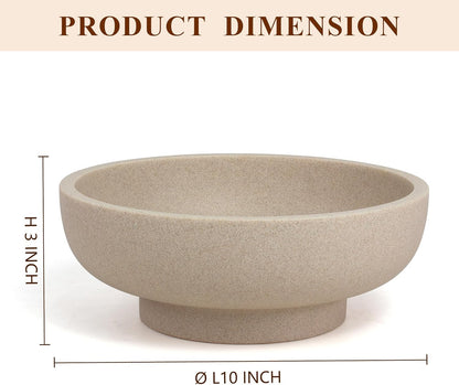 YMXYJM Large Decorative Bowl, Modern Handicraft Resin Bowls for Home Decor, Decorative Fruit Bowl for Kitchen Counter, Stylish Key Bowl for Entry Table, Artificial Stone Resin Beige