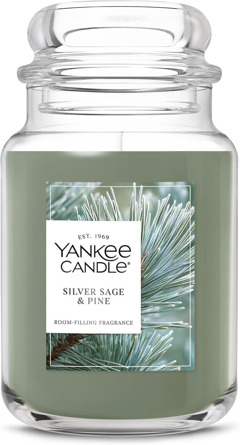 Yankee Candle Balsam & Cedar, Scented Candle, 22oz Large Jar with up to 150 Hour Burn Time, Giftable