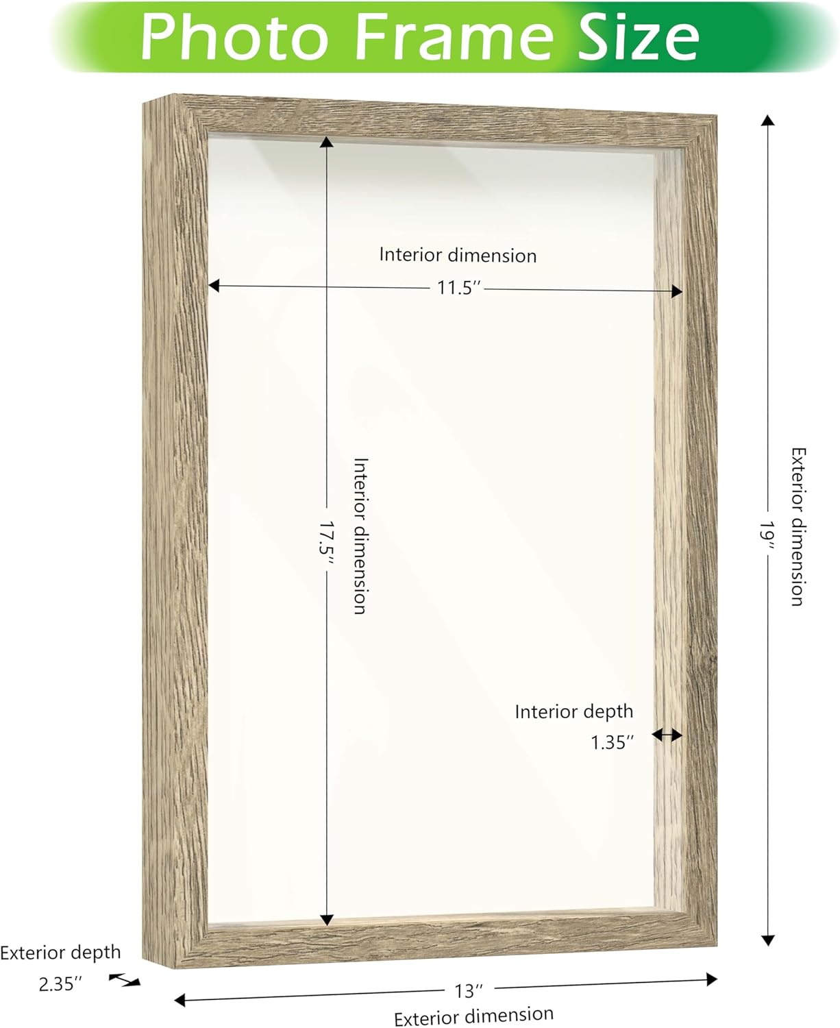 FrameWorks 11” x 14” Dark Oak Wooden Shadow Box Frame – Display Case with Soft Felt Back, Memory Box with Tempered Glass, Display Box with Elegant White Ball Push Pins, Wooden Flower Box