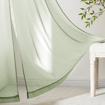 MIULEE White Sheer Curtains 84 Inches Long, 4 Panels Set, Light Filtering Rod Pocket Voile Drapes for Living Room and Bedroom, Airy Soft Fabric Window Treatments, 42 x 84 Inches