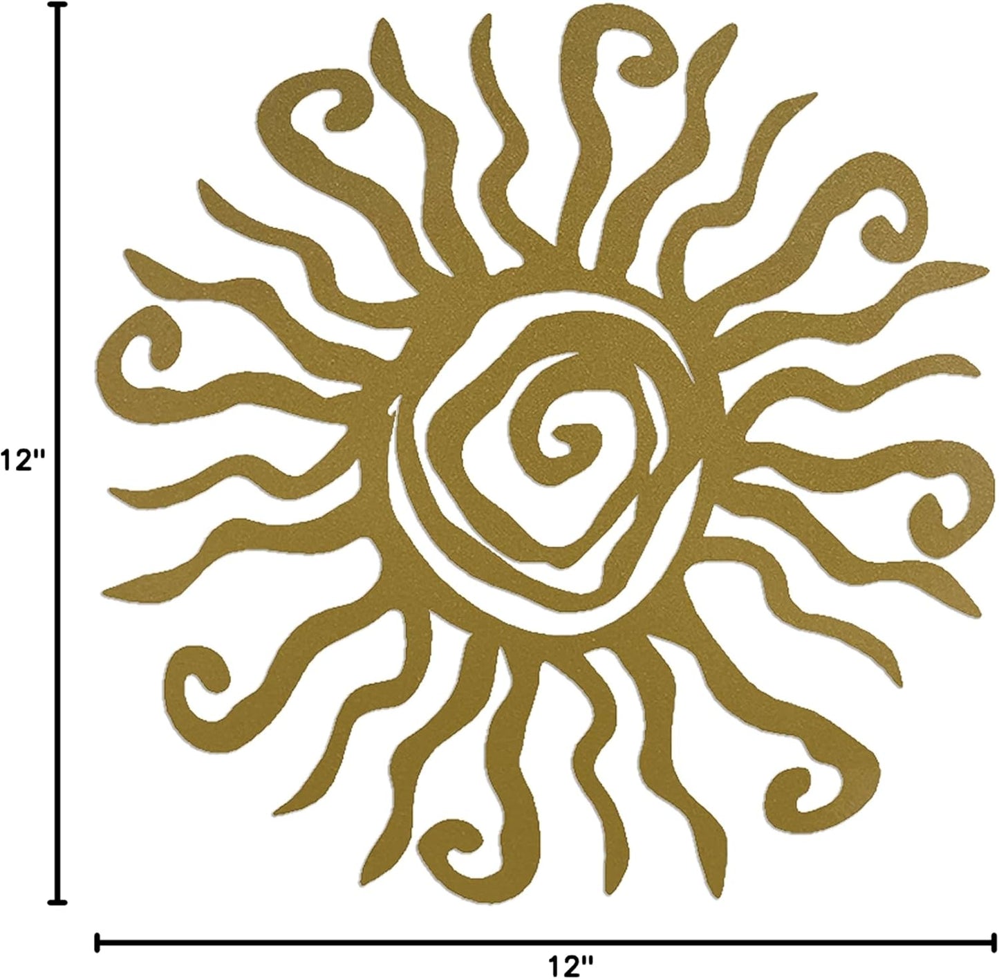 Riverside Designs Wacky Sun Metal Wall Art Indoor/Outdoor Decor - 24" Teal Rust Proof Wall Sculpture - Made in USA - Ideal for Bedroom, Garden, Home, Patio and Farmhouse