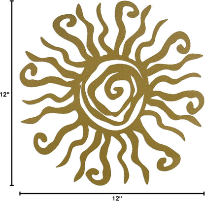 Riverside Designs Wacky Sun Metal Wall Art Indoor/Outdoor Decor - 24" Teal Rust Proof Wall Sculpture - Made in USA - Ideal for Bedroom, Garden, Home, Patio and Farmhouse